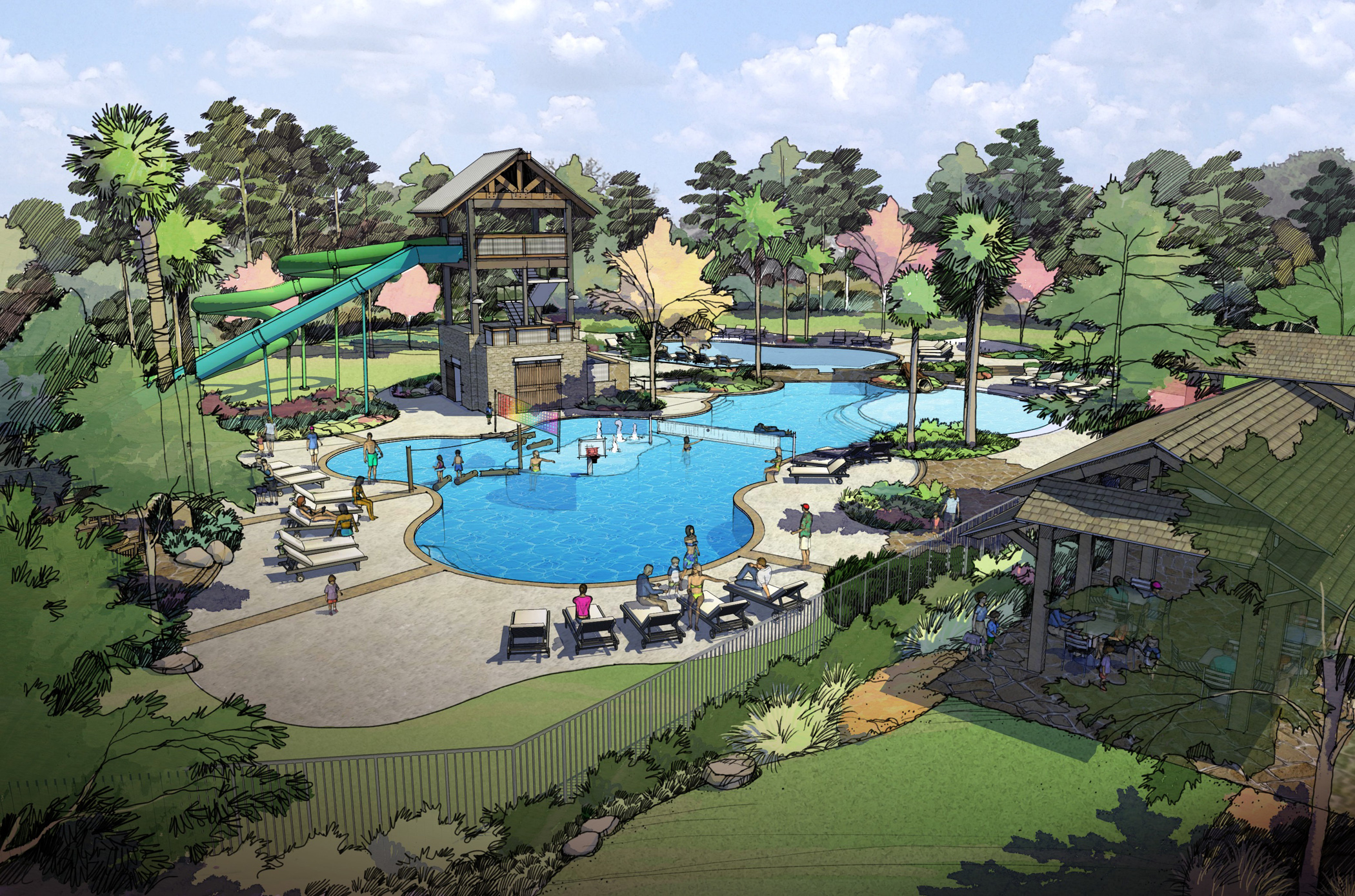 Forest Island pool rendering